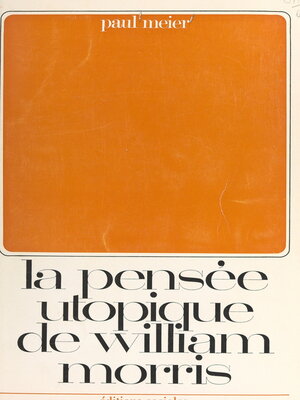 cover image of La pensée utopique de William Morris